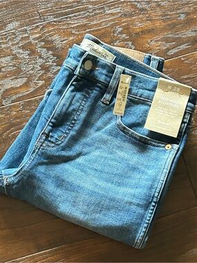 Madewell Stovepipe Jeans Fray Hem Ankle Slit 28 NWT